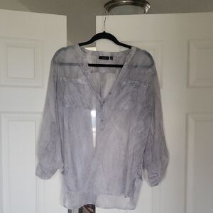 Apt. 9 Sheer Light Gray Blouse